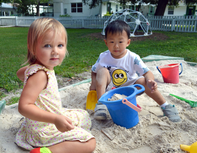Toddlers playing at New Gate Montessori School