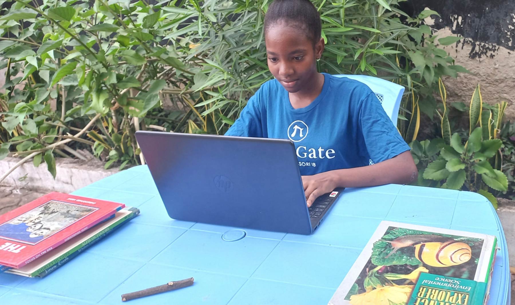 Student on computer